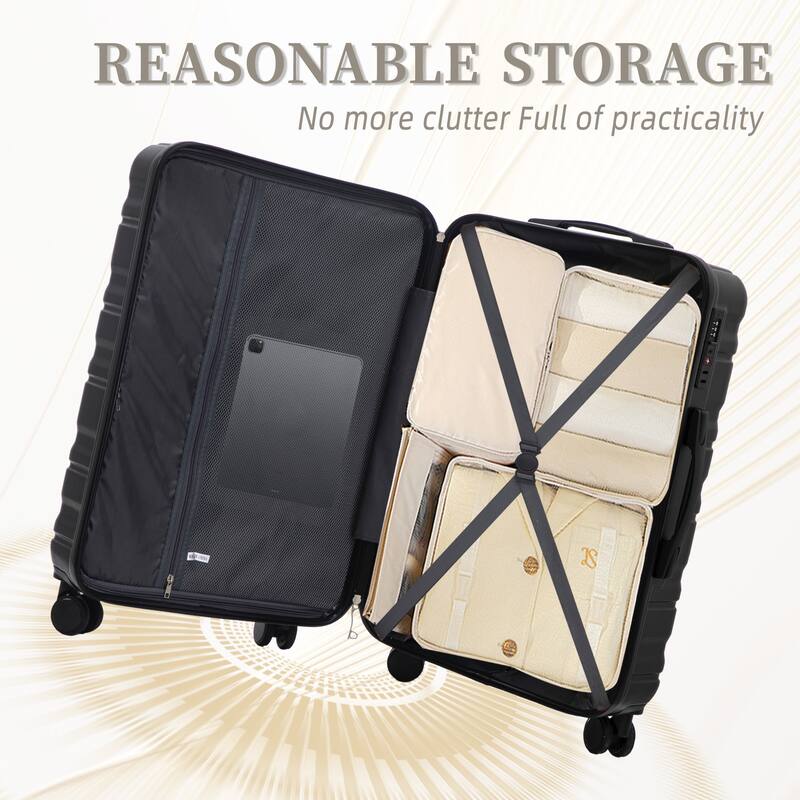 20"/24"/28" 3 pcs/set in ABS Spinner Wheel Luggage, Carry on Suitcase, Matching Color, TSA Combination Lock