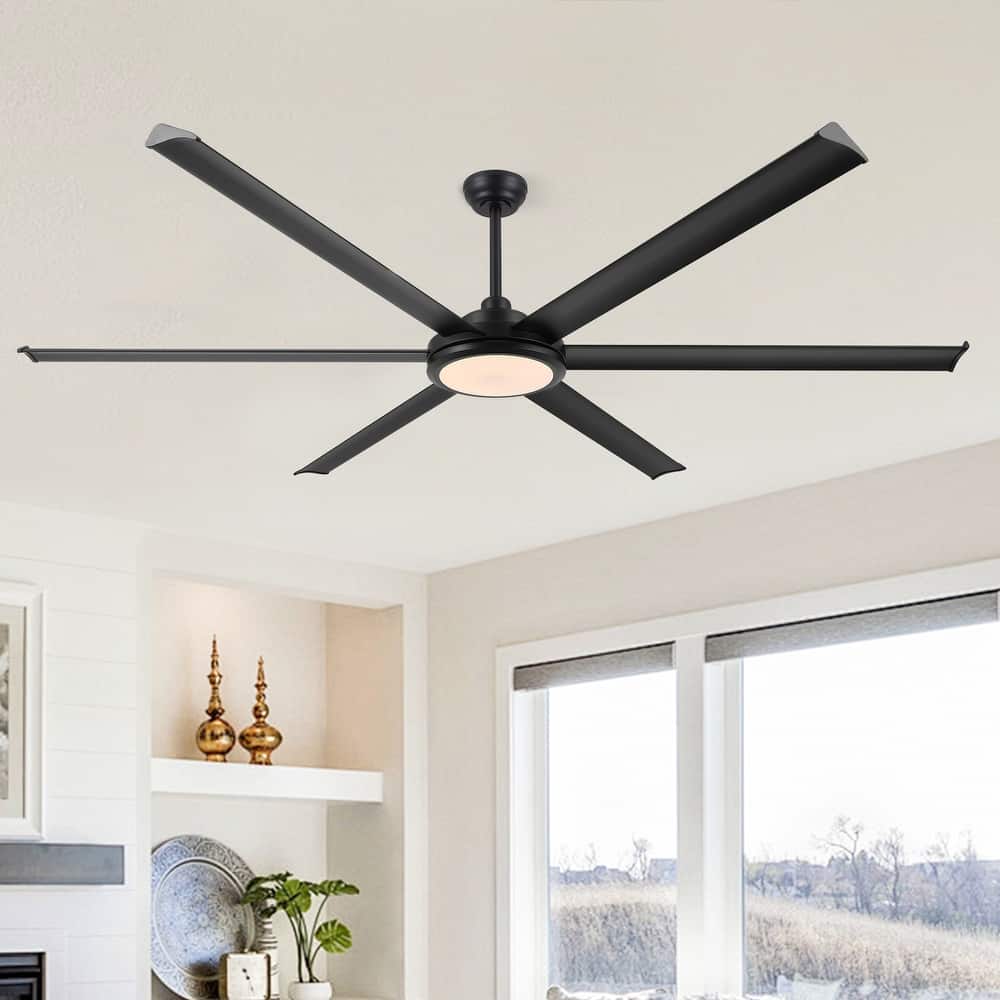 MLiAN 96 In. 6 Aluminium Blades Indoor Ceiling Fan with Light Kit and Remote - 96"