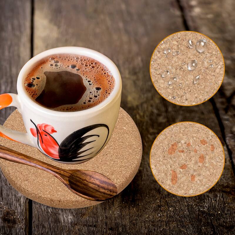 Wooden Cork Coasters for Drink Absorbent Square Drink Coasters - 100Pcs