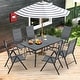 preview thumbnail 59 of 92, Versatile Outdoor Dining Sets w Swivel/Folding Chairs & Steel Slat Table and HDPE Dining Table Set for Gardens, Patios