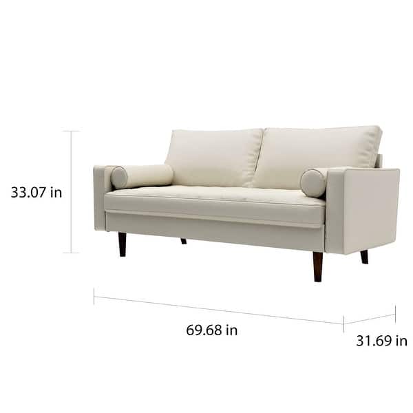 US Pride Lopez Faux Leather Mid-century Modern Sofa