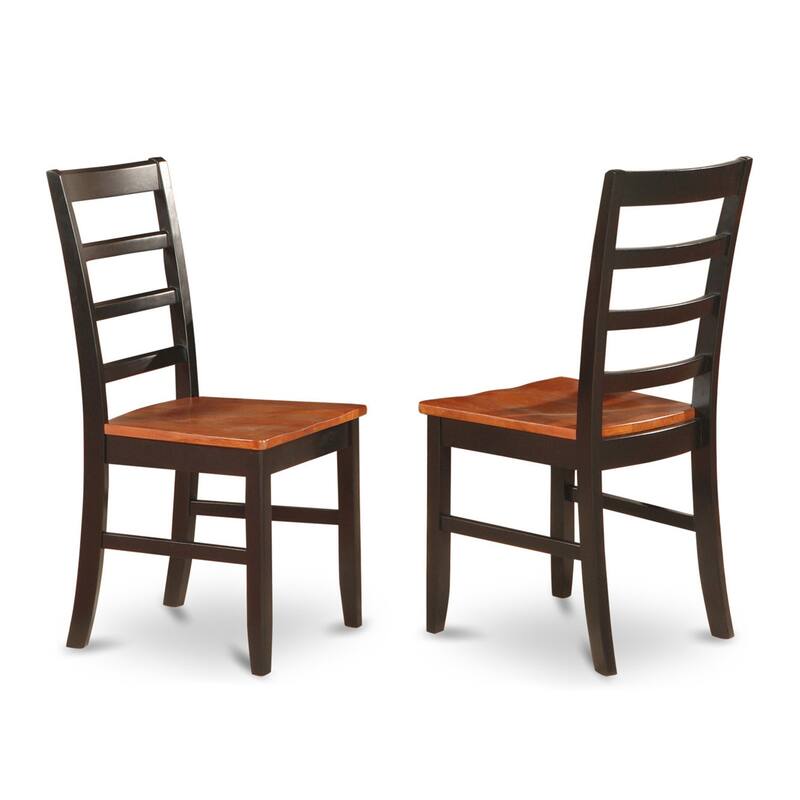 HomeStock 3-Piece Black and Cherry Finish Round Solid Wood Top Dining Table Set