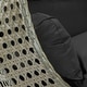 preview thumbnail 112 of 128, LeisureMod Modern 2-Person Egg Hanging Swing Chair with Beige Wicker, Oxford Fabric Cover, Patio Hammock Lounger and Cushions