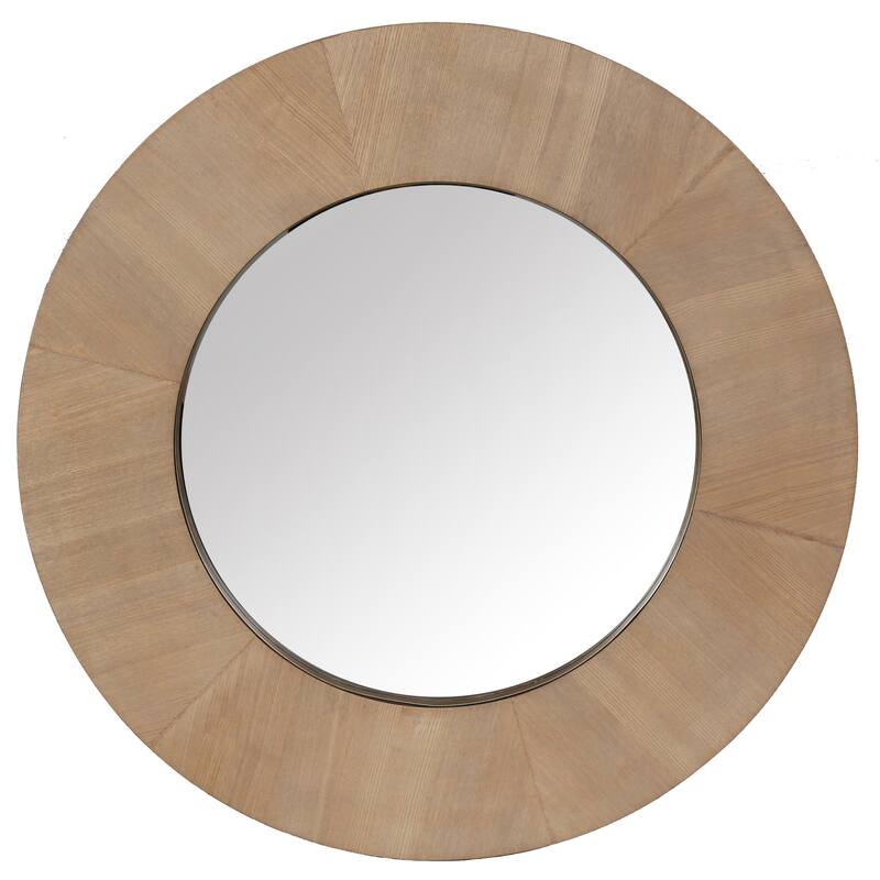 SAFAVIEH Couture Netta 36-inch Round Wood Mirror - 36"W x 1.6"D x 36"H - Natural