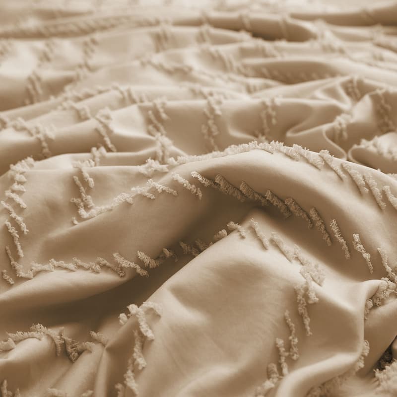 Tufted Clipped Jacquard Geometric Oversized Duvet Cover & Pillowcase Set