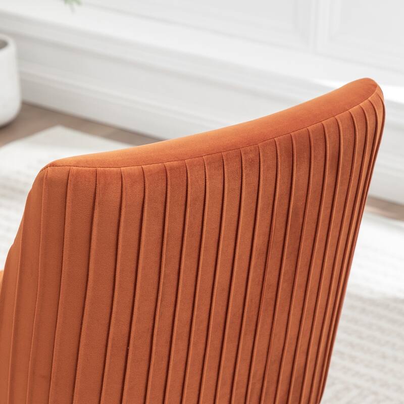 SEYNAR Modern Velvet 360 Degree Swivel Armless Dining chair Set of 2