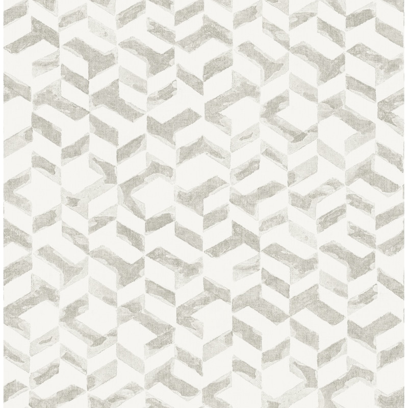 A-Street Prints Instep Pewter Abstract Geometric Wallpaper
