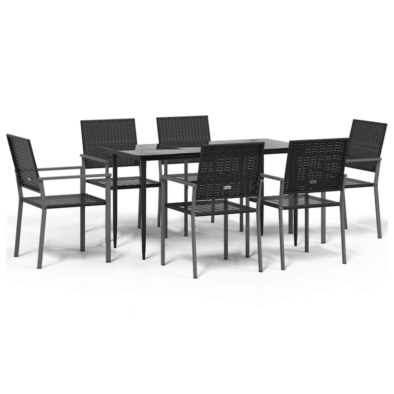vidaXL 3/5/7/9 Piece Patio Dining Set with Cushions Poly Rattan and Steel