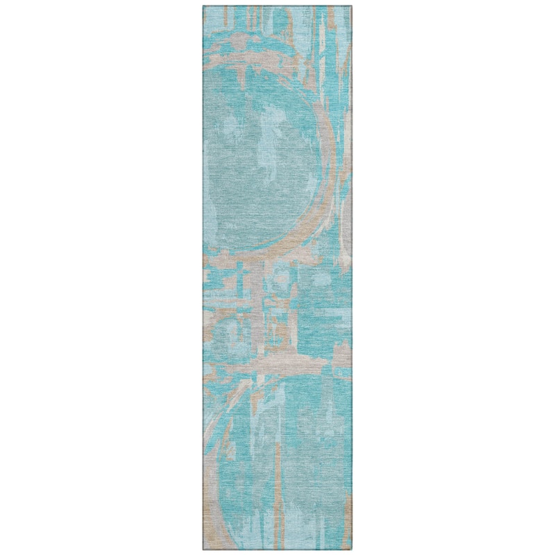Machine Washable Indoor/ Outdoor Chantille Contemporary Abstract Rug
