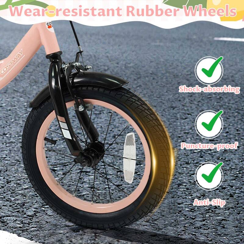 Costway 14" Kids Bike with Removable Training Wheels Adjustable Seat & - See Details