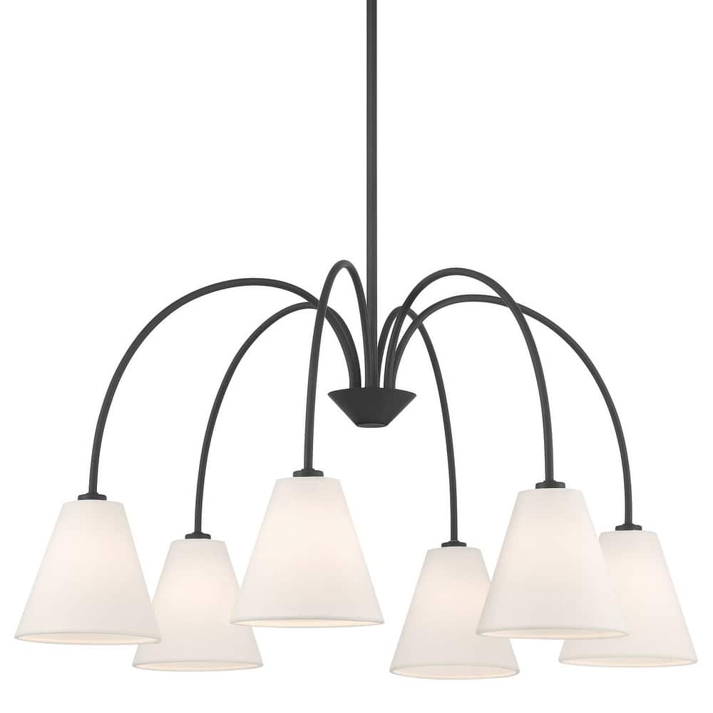 Bellevue SHCH28848 6 Light 30" Wide Chandelier with Linen Shades