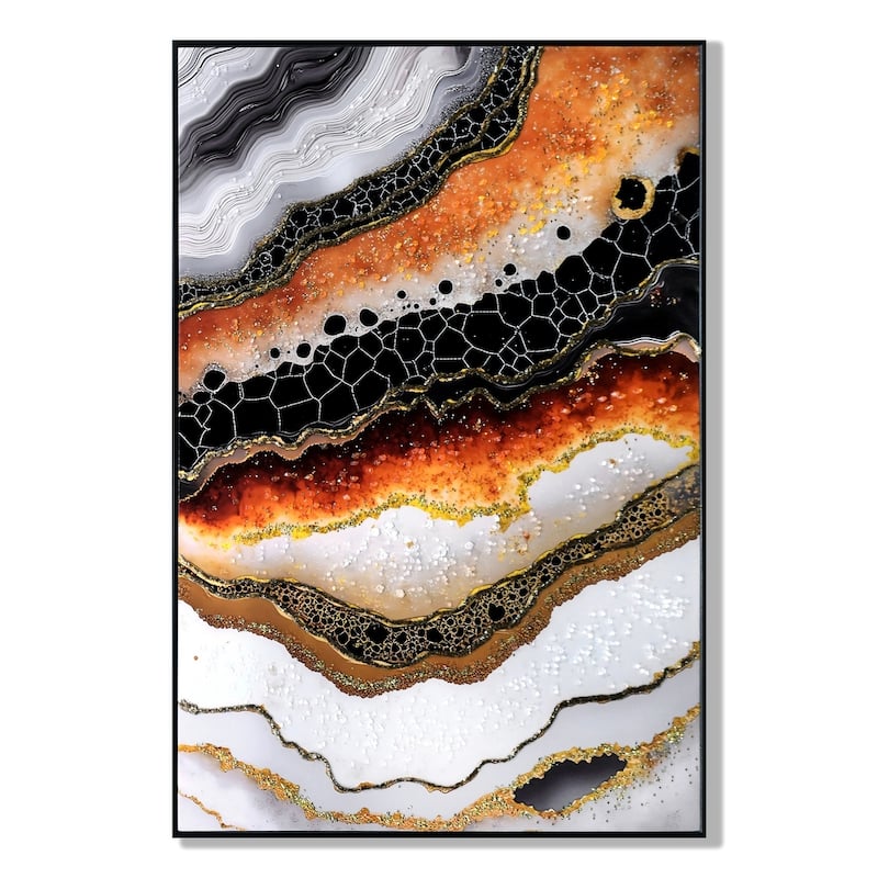 Luxury Crystal And Pearl Hand-Painted Oil Painting Wall Art-Premium Canvas Wall Mural For Corridors Decorative Picture - White