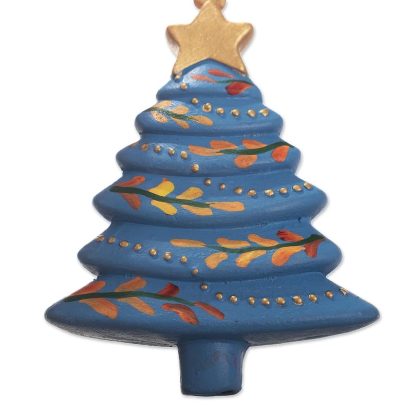 Novica Handmade Colorful Evergreens Ceramic Ornaments (Set Of 6)