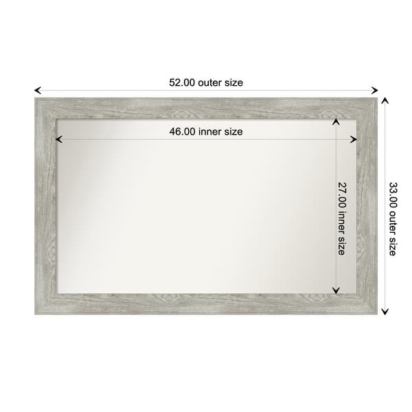 dimension image slide 60 of 113, Dove Greywash Framed Non-Beveled Custom Wall Mirror, Bathroom Vanity Mirror