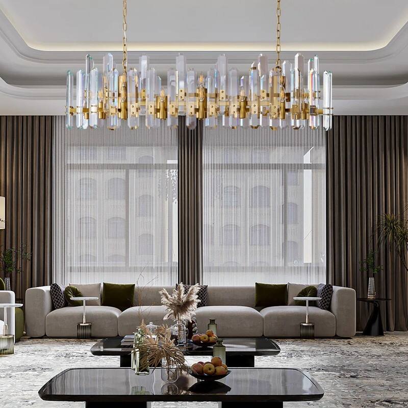 KAYLA 54in Modern Luxury Crystal Chandelier Lighting - LED Ceiling Light Fixture