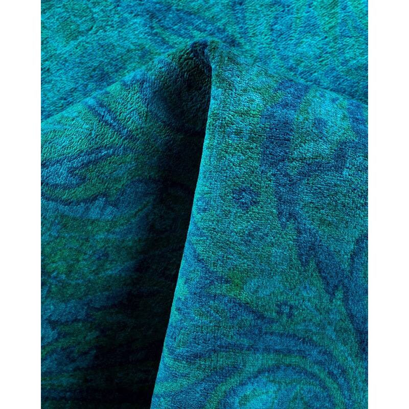 Contemporary Overdyed Wool Hand Knotted Area Rug - 4' 2" x 6' 1"