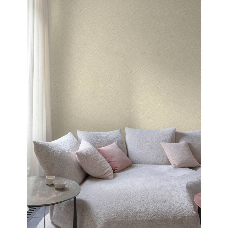 Chesapeake Hollis Light Brown Textured Diamond Wallpaper