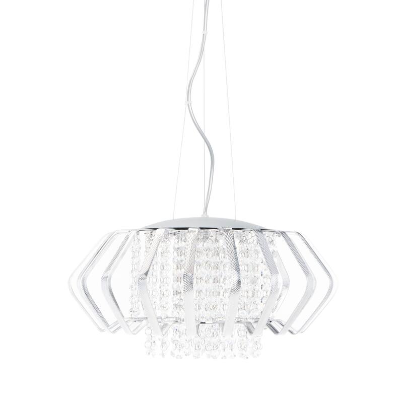 SAFAVIEH Lighting Rejane Pendant - 17.8"x17.8"x9.25-80.5" - Blue Crackle - 18Wx18Dx81H