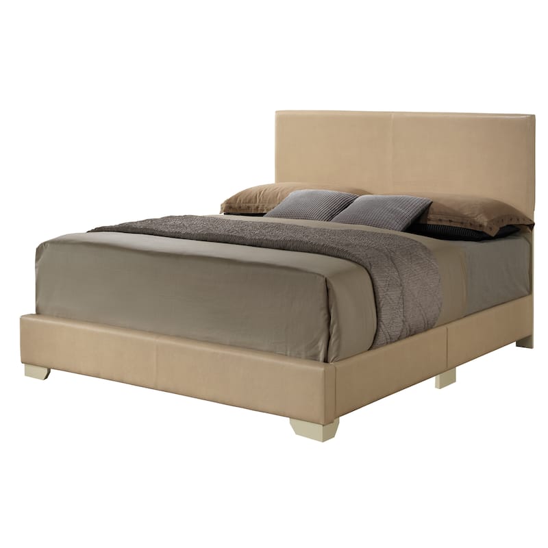 Queen Size PU Elegant Platform Bed with Foam Support