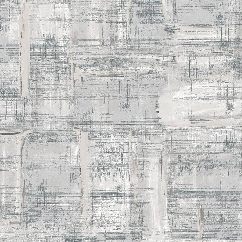Galerie Wallcoverings Lustre Collection Abstract Paintstroke Non-woven Metallic Wallpaper Roll - 33 feet x 21 inches - Silver