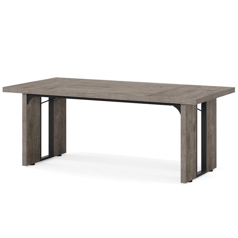 71" Rustic Farmhouse Dining Table for 6-8 People - Large Rectangular Kitchen Table, Wood Dining Room Table for Family Meals