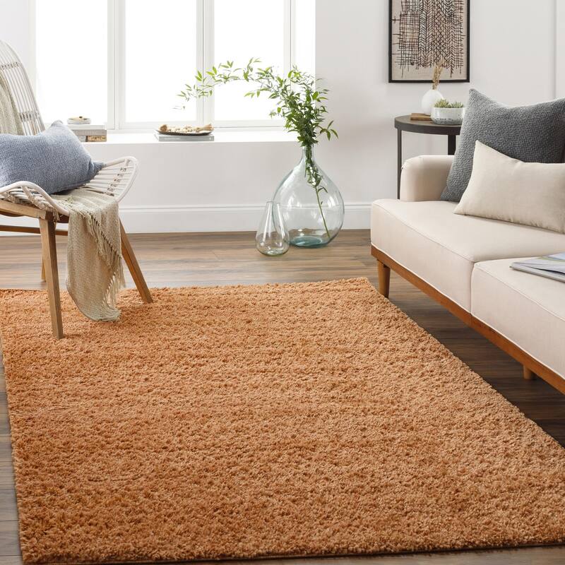 Livabliss Deluxe Shag Minimalist Medallion Area Rug