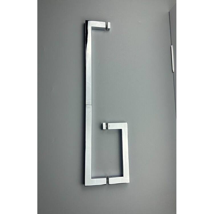 CEL Square Tubing 6" Pull Handle with 18" Towel Bar Comb Sets for Shower Door - 6" x 18"