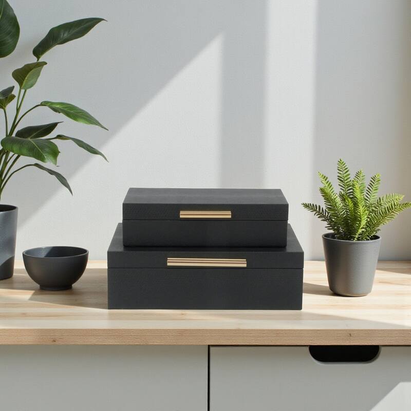 Lusan Black Vinyl Decorative Box Set
