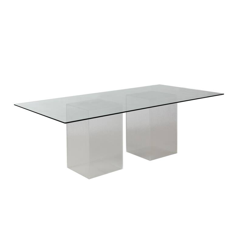 Somette Valor 72" Rectangular Clear Glass Dining Table