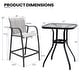preview thumbnail 11 of 11, Outdoor Bar Stools Patio Bar Chairs and Glass Bar Table with Umbrella Hole