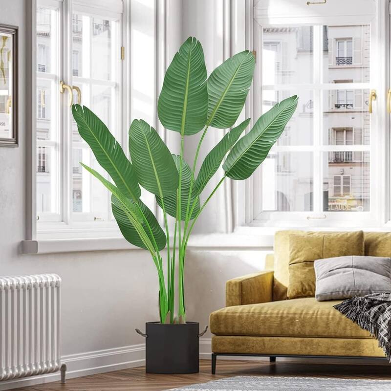 5.2ft Artificial Travellers Plants Fake Potted Silk Tree with Planter