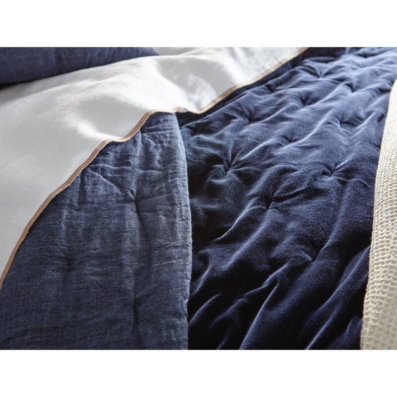 Mesa Linen/Velvet, Indigo, Euro Sham