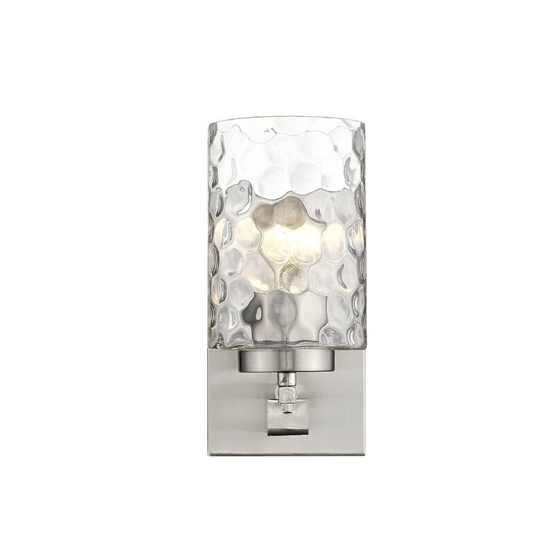 Transitional Hardwired Wall Sconce Light Fixture with Clear Glass Shade and Dimmable Damp Rated - 9.5" H x 4.75" W x 5.75" D