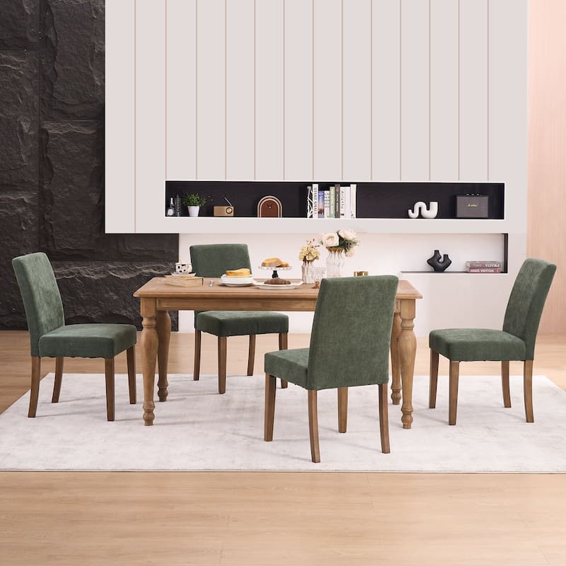 Boucle Fabric Upholstered Dining Chairs (Set of 2)