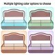 preview thumbnail 40 of 66, Velvet Upholstered Platform Bed Smart LED Bed Frame with Adjustable Height Headboard, Noise-Free Slat Support for Night's Sleep