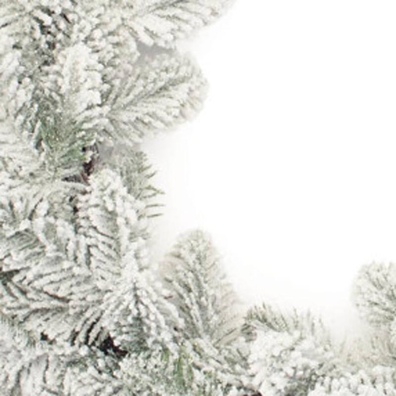 HomeRoots 25" White Flocked Pine Christmas Artificial Wreath
