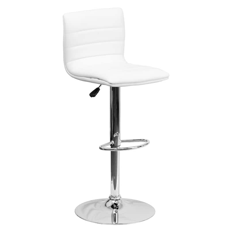 Modern Vinyl Stitch Back Adjustable Height Barstool - 16"W x 19"D x 35" - 44"H