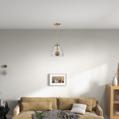 Scartex 3-Light Chain Pendant with Clear Glass Shade - Gold