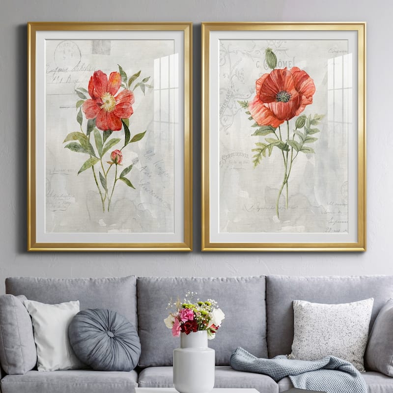 Linen Peony Premium Framed Print - Ready to Hang