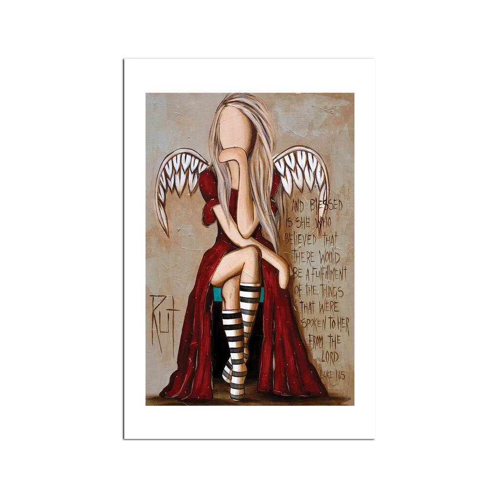 And Blessed Is She Fine Art Paper Print by Ruth's Angels - Multi