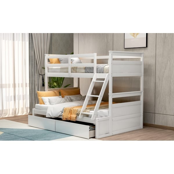 slide 2 of 16, Twin over Full Bunk Bed with Storage White