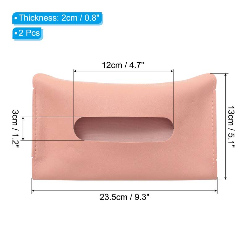 Car Tissue Holder, 2Pcs PU Leather Napkin Dispenser with Elastic Strap - 23.5x13x2cm