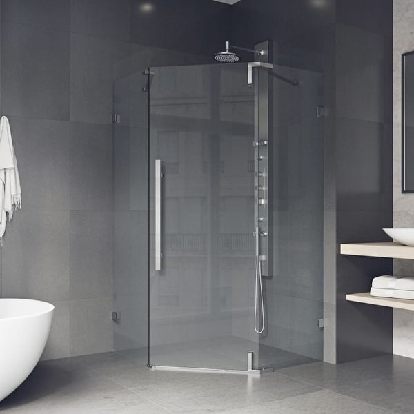 Vigo Vg606436 Ontario 74 H X 34 W Hinged Frameless Shower Vigo Vg606436 Ontario 74 H X 34 W Hinged Frameless Shower Enclosure