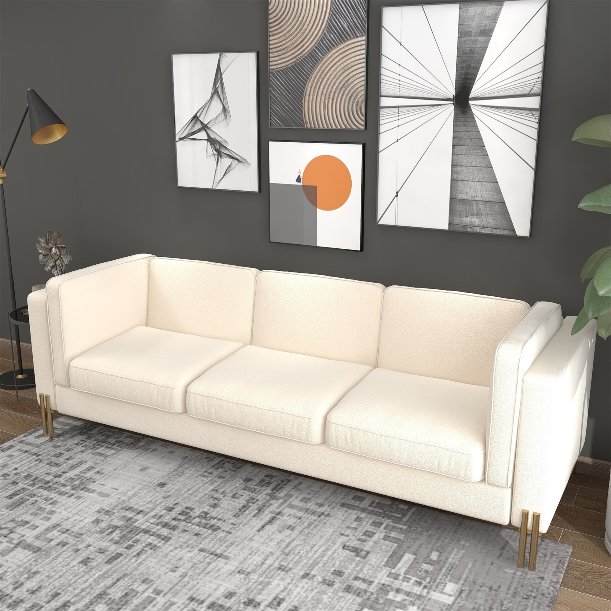 Modern square arm sofa hotsell