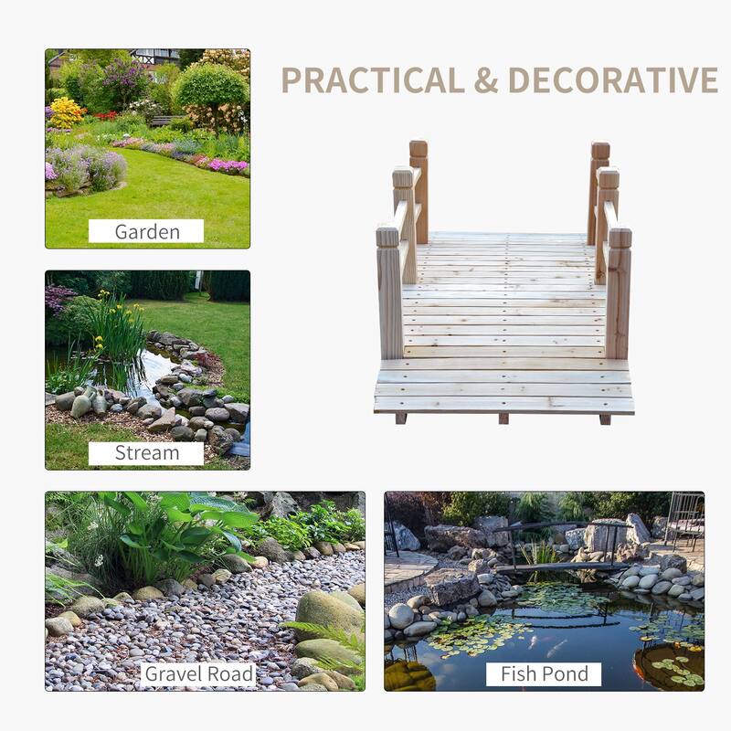 Outsunny Wooden Garden Bridge Arc