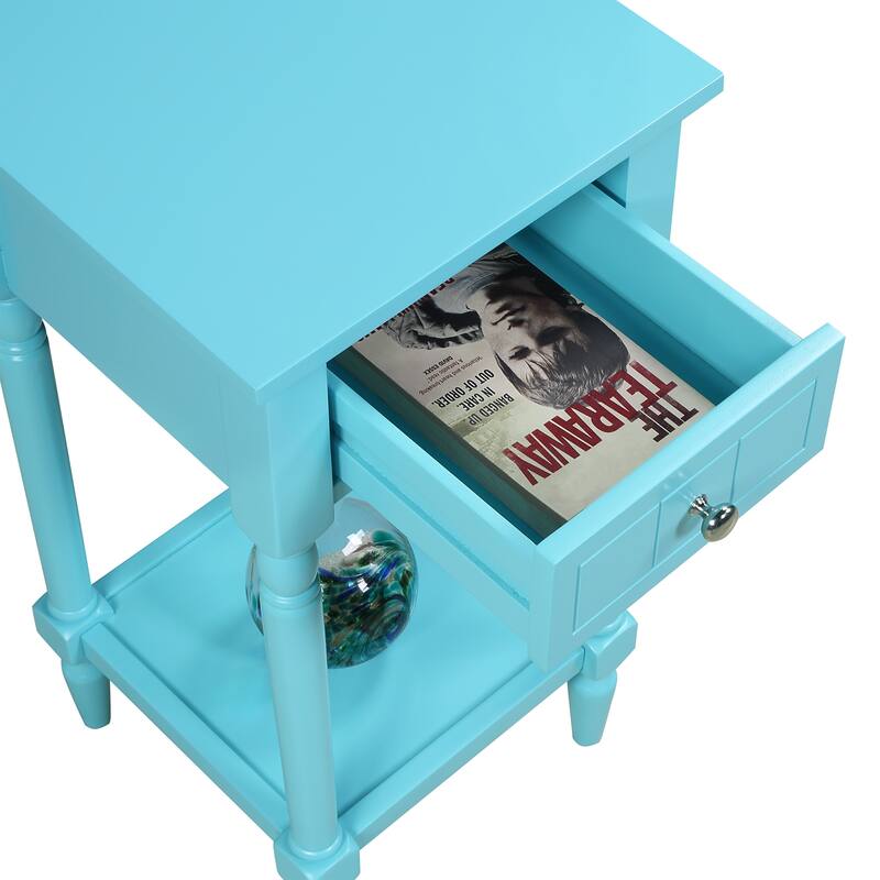 Convenience Concepts French Country Khloe 1 Drawer Accent Table with Shelf