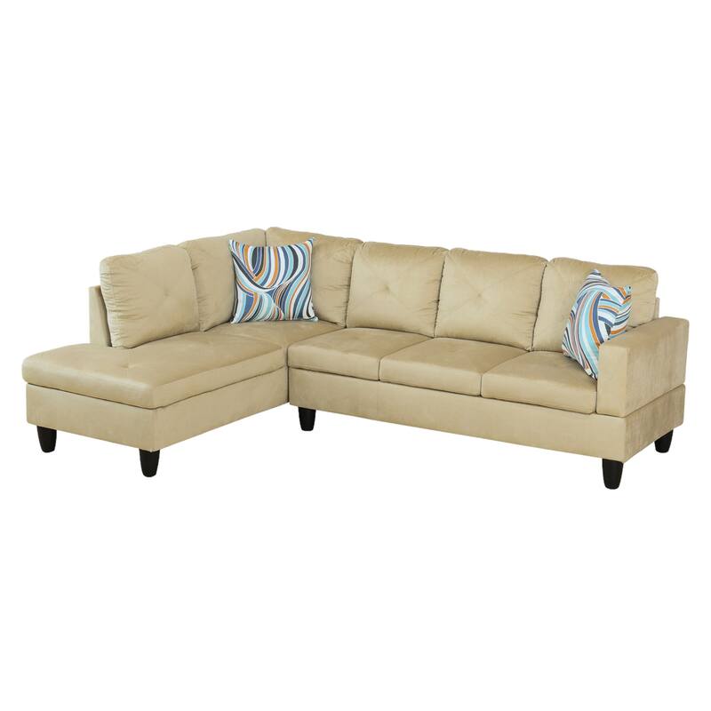 KISRAIS 97" Wide 2-Piece Upholstered Sectional Sofa Set for Small Space