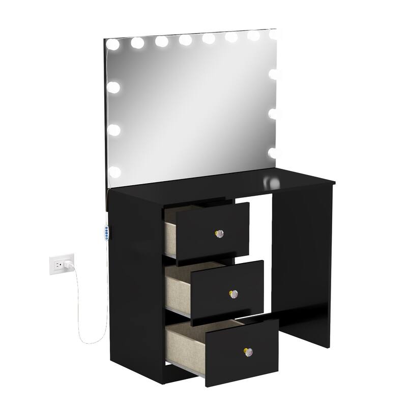 Boahaus Black Kids & Teen Makeup Vanity Table