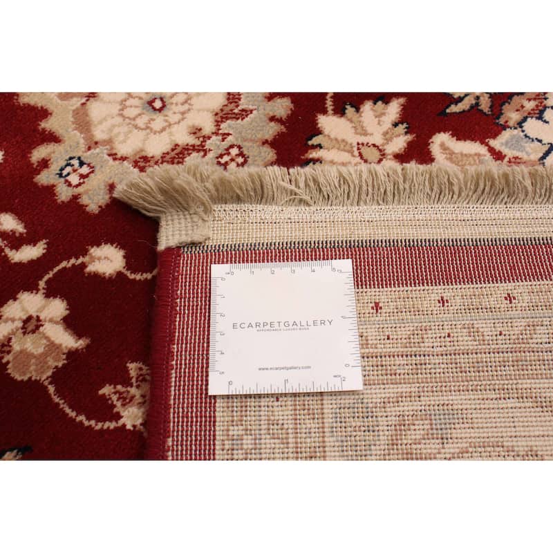 ECARPETGALLERY Machine Woven Lotus Mod Red Polypropylene Rug - 5'3 x 7'8