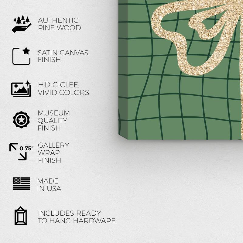 Wynwood Studio Canvas Holiday and Seasonal Gift Wrap Treasures Gold Glam Wall Art Canvas Print